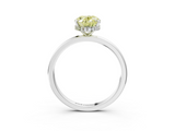 White gold Fancy Yellow Oval  Solitaire Engagement Ring with Cathedral Band and Four-Prong Setting_20