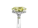 White gold Fancy Yellow Oval  Solitaire Engagement Ring with Cathedral Band and Four-Prong Setting_23