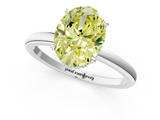 White gold Fancy Yellow Oval  Solitaire Engagement Ring with Cathedral Band and Four-Prong Setting_41