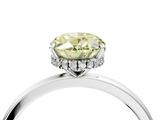 White gold Fancy Yellow Oval  Solitaire Engagement Ring with Cathedral Band and Four-Prong Setting_44