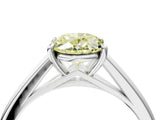 White gold Fancy Yellow Oval  Solitaire Engagement Ring with Four-Prong Setting and Classic Band 5