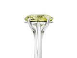 White gold Fancy Yellow Oval  Solitaire Engagement Ring with Four-Prong Setting and Classic Band