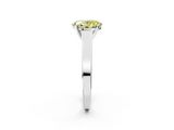 White gold Fancy Yellow Oval  Solitaire Engagement Ring with Four-Prong Setting and Tapered Band_5