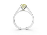 White gold Fancy Yellow Oval  Solitaire Engagement Ring with Four-Prong Setting and Tapered Band_6