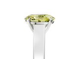 White gold Fancy Yellow Oval  Solitaire Engagement Ring with Four-Prong Setting and Tapered Band_8