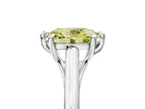 White gold Fancy Yellow Oval  Solitaire Engagement Ring with Six-Prong Setting and Classic Band