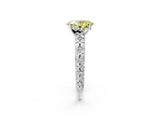 White gold Fancy Yellow Oval  Solitaire Floral Milgrain Engagement Ring_32
