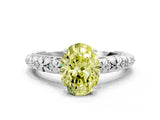 White gold Fancy Yellow Oval  Solitaire Floral Milgrain Engagement Ring_32