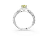 White gold Fancy Yellow Oval  Solitaire Floral Milgrain Engagement Ring_34