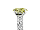 White gold Fancy Yellow Oval  Solitaire Floral Milgrain Engagement Ring_35
