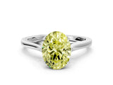 White gold Fancy Yellow Oval  Solitaire Heart Prong Engagement Ring with Tapered Band_53