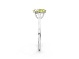 White gold Fancy Yellow Oval  Solitaire Heart Prong Engagement Ring with Tapered Band_55