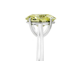 White gold Fancy Yellow Oval  Solitaire Heart Prong Engagement Ring with Tapered Band_60