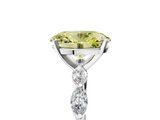 White gold Fancy Yellow Oval  Solitaire Marquise Side Stone Prong Setting Ring_47