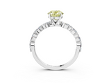 White gold Fancy Yellow Oval  Solitaire Marquise Side Stone Prong Setting Ring_47