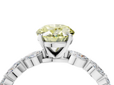 White gold Fancy Yellow Oval  Solitaire Marquise Side Stone Prong Setting Ring_48