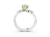 White gold Fancy Yellow Oval  Solitaire Marquise Twist Band with Six-Prong Setting_61