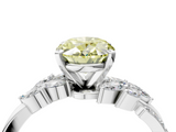 White gold Fancy Yellow Oval  Solitaire Marquise Twist Band with Six-Prong Setting_62