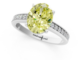 White gold Fancy Yellow Oval  Solitaire Pavé Band Prong Setting Ring_21