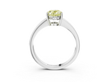 White gold Fancy Yellow Oval  Solitaire Pavé Band Prong Setting Ring_23