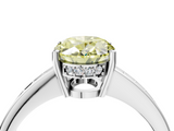 White gold Fancy Yellow Oval  Solitaire Pavé Band Prong Setting Ring_24