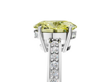 White gold Fancy Yellow Oval  Solitaire Pavé Band Prong Setting Ring_25