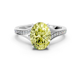 White gold Fancy Yellow Oval  Solitaire Pavé Band with Four-Prong Setting_45