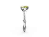 White gold Fancy Yellow Oval  Solitaire Pavé Band with Four-Prong Setting_51
