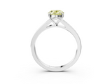 White gold Fancy Yellow Oval  Solitaire Pavé Band with Four-Prong Setting_52
