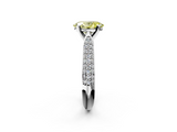 White gold Fancy Yellow Oval  Solitaire Pavé Diamond Engagement Ring with Four-Prong Setting_172