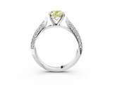 White gold Fancy Yellow Oval  Solitaire Pavé Diamond Engagement Ring with Four-Prong Setting_173