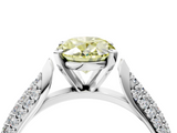 White gold Fancy Yellow Oval  Solitaire Pavé Diamond Engagement Ring with Four-Prong Setting_174