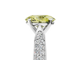 White gold Fancy Yellow Oval  Solitaire Pavé Diamond Engagement Ring with Four-Prong Setting_175