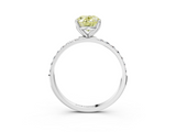 White gold Fancy Yellow Oval  Solitaire Pavé Diamond Engagement Ring with Four-Prong Setting_42