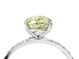 White gold Fancy Yellow Oval  Solitaire Pavé Diamond Engagement Ring with Four-Prong Setting_43