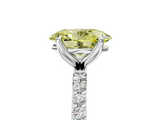 White gold Fancy Yellow Oval  Solitaire Pavé Diamond Engagement Ring with Four-Prong Setting_44