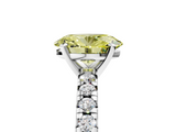 White gold Fancy Yellow Oval  Solitaire Pave Diamond Engagement Ring with Four-Prong Setting_351