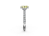 White gold Fancy Yellow Oval  Solitaire Pave Diamond Engagement Ring with Prong Setting_22