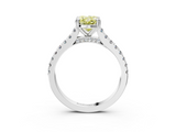 White gold Fancy Yellow Oval  Solitaire Pave Diamond Engagement Ring with Prong Setting_23