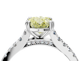 White gold Fancy Yellow Oval  Solitaire Pave Diamond Engagement Ring with Prong Setting_24