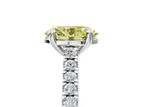 White gold Fancy Yellow Oval  Solitaire Pave Diamond Engagement Ring with Prong Setting_25