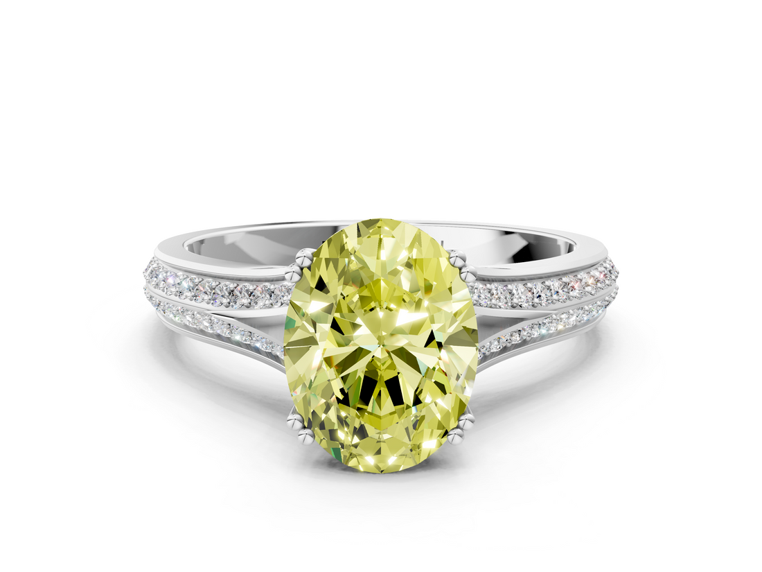 White gold Fancy Yellow Oval  Solitaire Pave Split Shank Engagement Ring with Six-Prong Setting_37