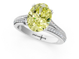 White gold Fancy Yellow Oval  Solitaire Pave Split Shank Engagement Ring with Six-Prong Setting_38