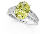 White gold Fancy Yellow Oval  Solitaire Split Shank Pavé Diamond Engagement Ring_386