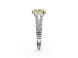White gold Fancy Yellow Oval  Solitaire Split Shank Pavé Diamond Engagement Ring_387
