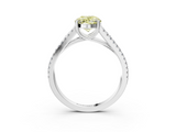 White gold Fancy Yellow Oval  Solitaire Split Shank Pavé Diamond Engagement Ring_388