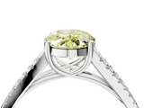 White gold Fancy Yellow Oval  Solitaire Split Shank Pavé Diamond Engagement Ring_389