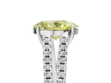 White gold Fancy Yellow Oval  Solitaire Split Shank Pavé Diamond Engagement Ring_390