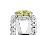 White gold Fancy Yellow Oval  Solitaire Split Shank Pave Diamond Ring_72