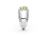 White gold Fancy Yellow Oval  Solitaire Split Shank Pave Diamond Ring_74